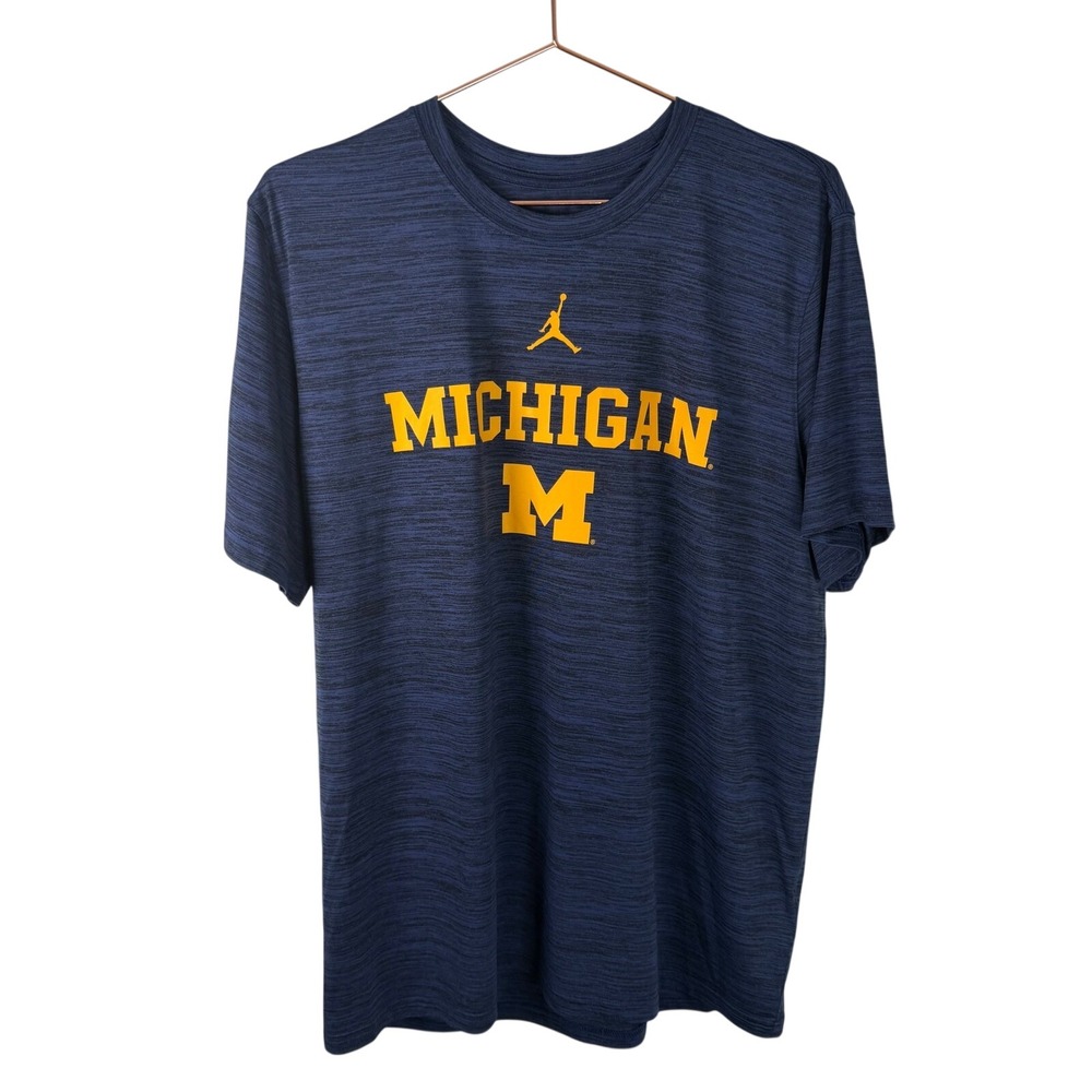 Jordan Michigan Wolverines Mens XL Dri-FIT Space Dye Performance T-Shirt Blue